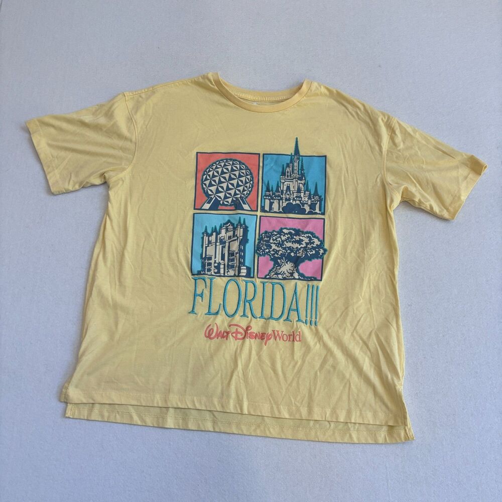 2026 Disney Parks Icons Florida!!! Adult T-Shirt M Butter Yellow Eras Swift